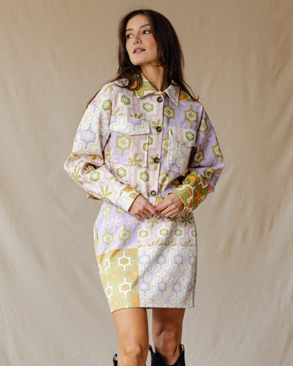 Falda de gamuza con estampado floral