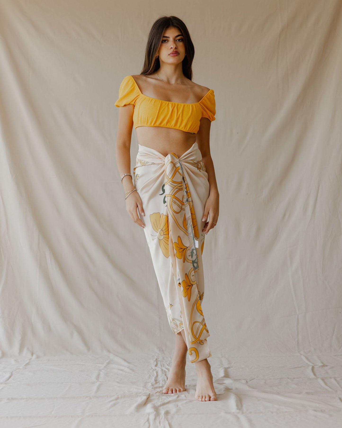 Golden Petal Muse Sarong