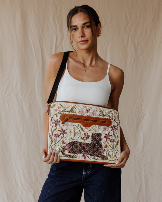 Funda Acolchada Floral Guardian Blanca
