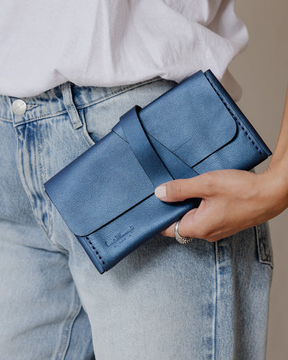 Porte-monnaie Mahalla véritable bleu
