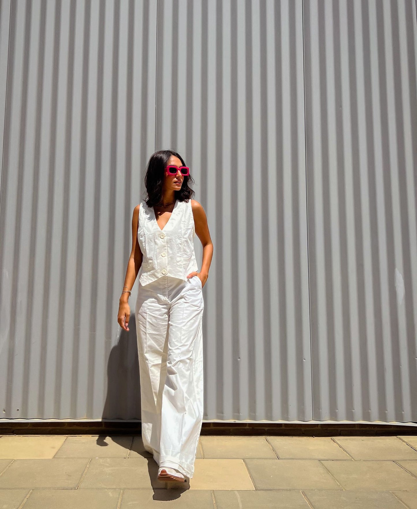 Kylie Gabardine Colete Off-White