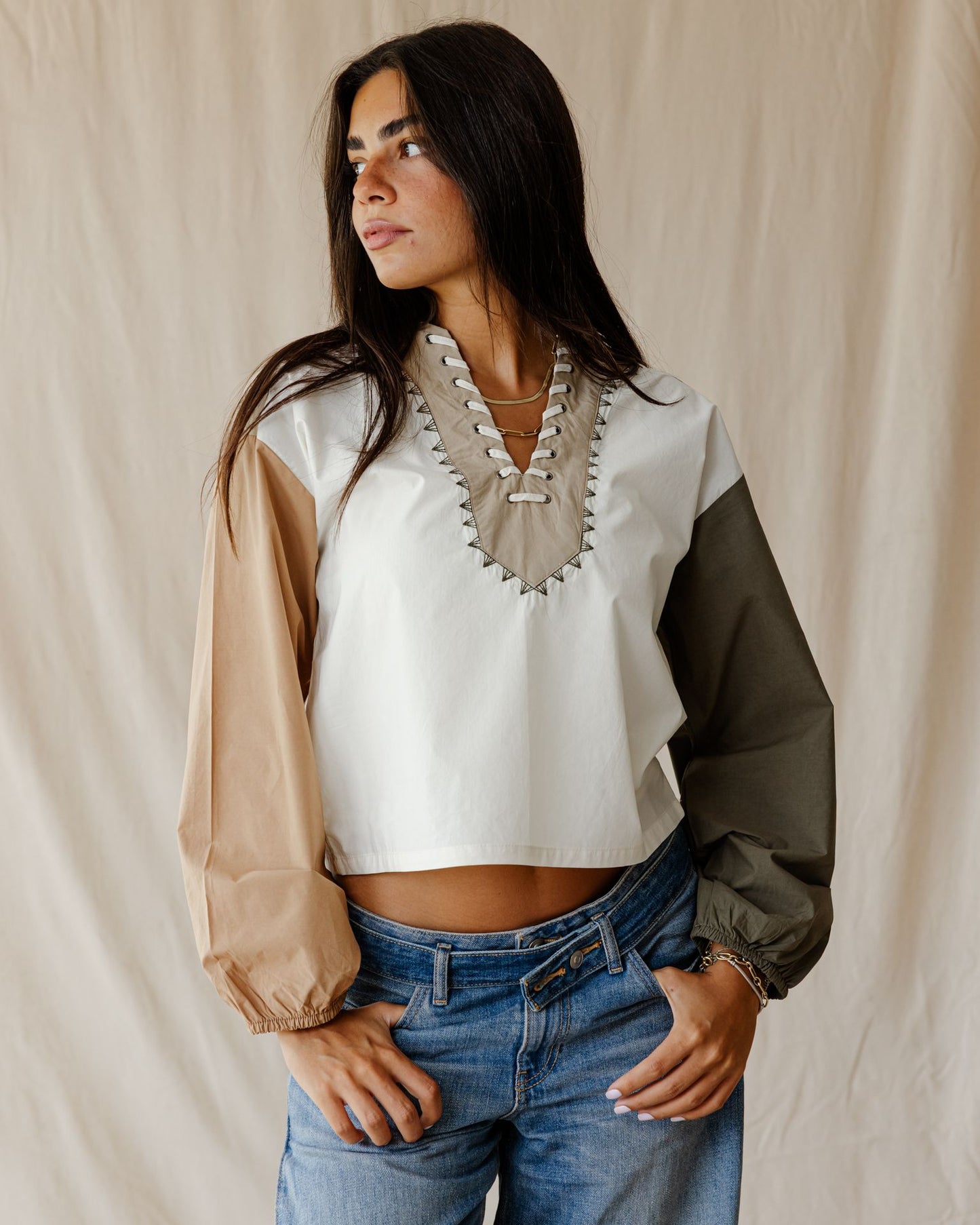 Nomad Patch Brown Blouse