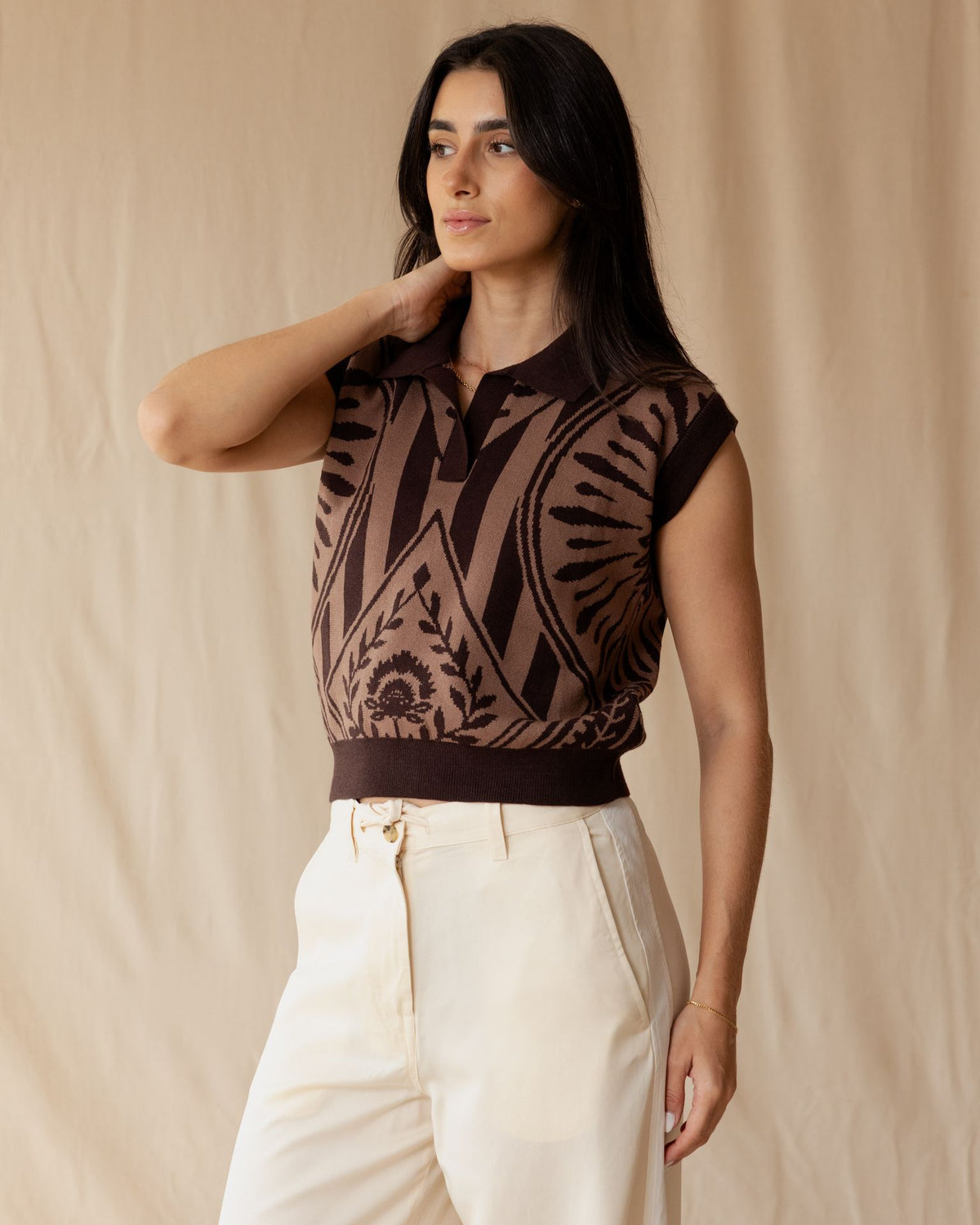 Taupe Knit Vest