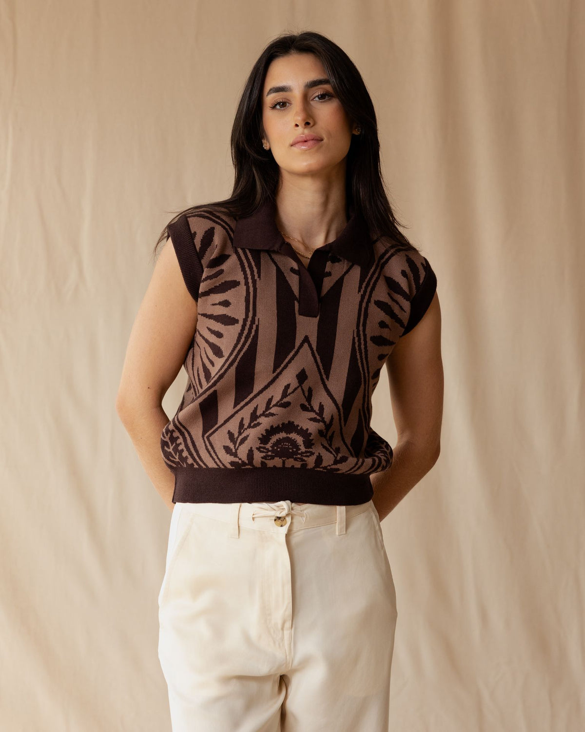 Taupe Knit Vest