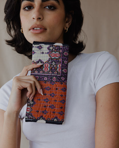Oriental Patchwork Scrap Pouch Purple