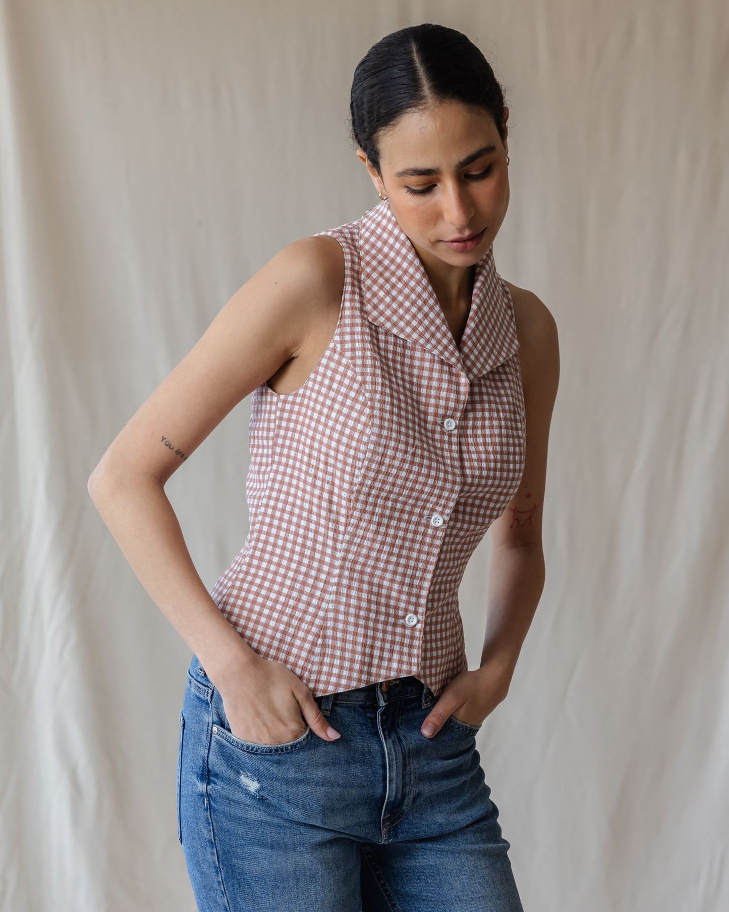 Kyoto Dusty Pink Gingham Shirt