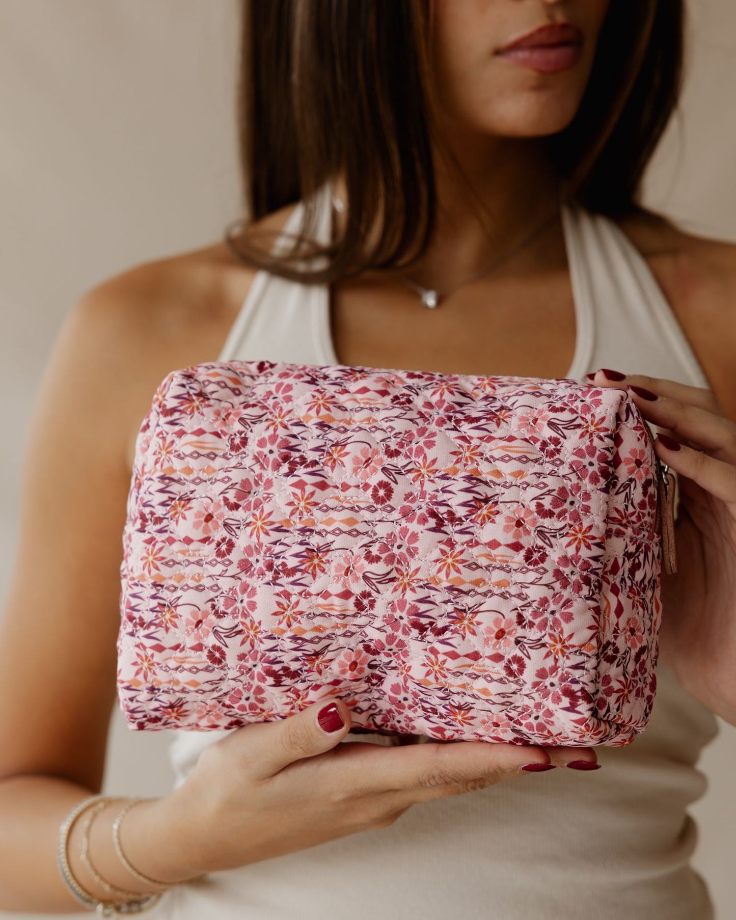 Pink Garden Makeup Bag