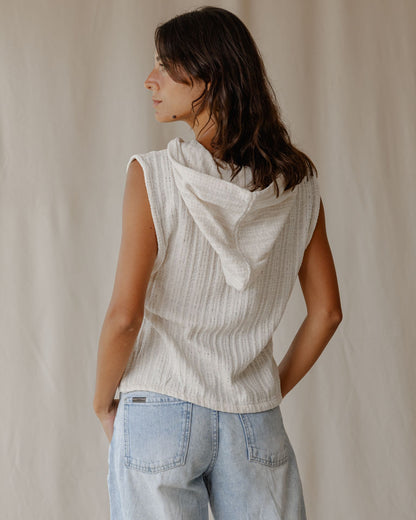 Colete Off-White com capuz em tecido