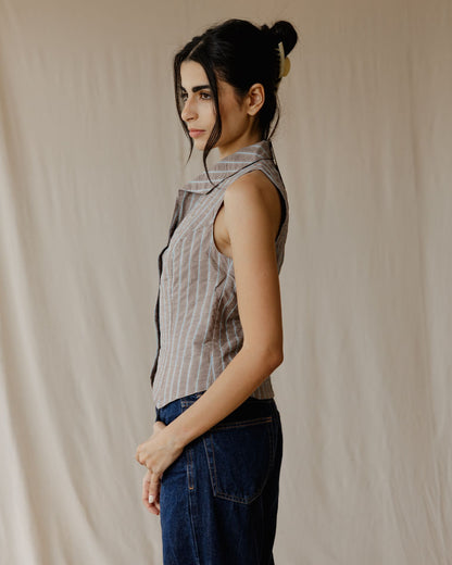 Camisa Kyoto Marrón Polvoso a Cuadros Gingham