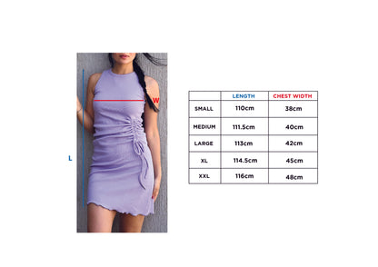 Vestido ajustado con cordón color lila