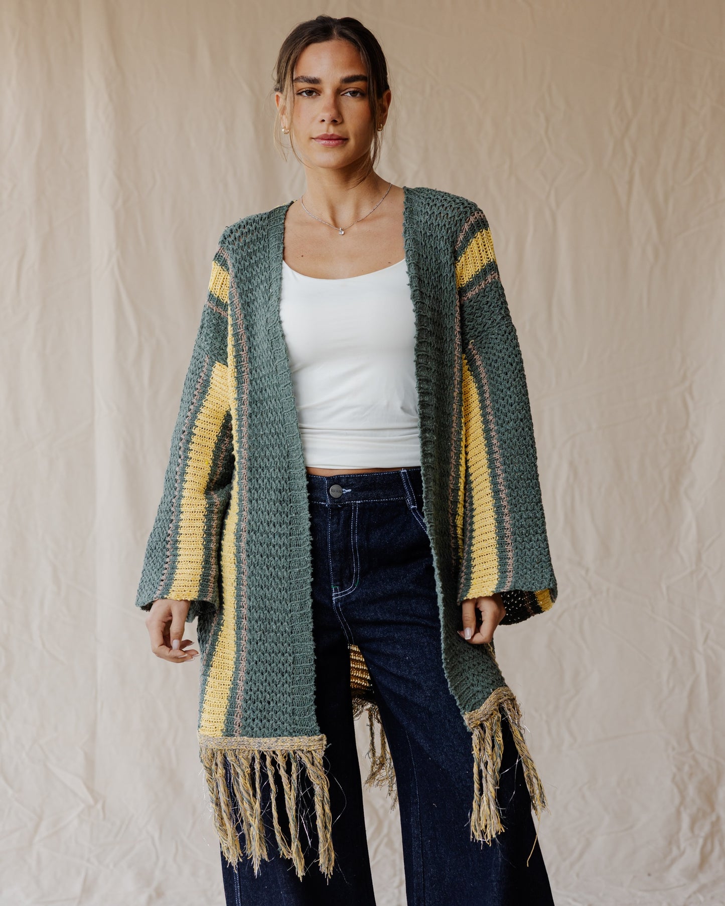 Cardigan Flecos Olive Grove
