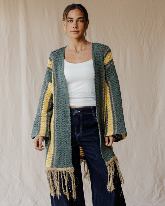 Cardigan Flecos Olive Grove