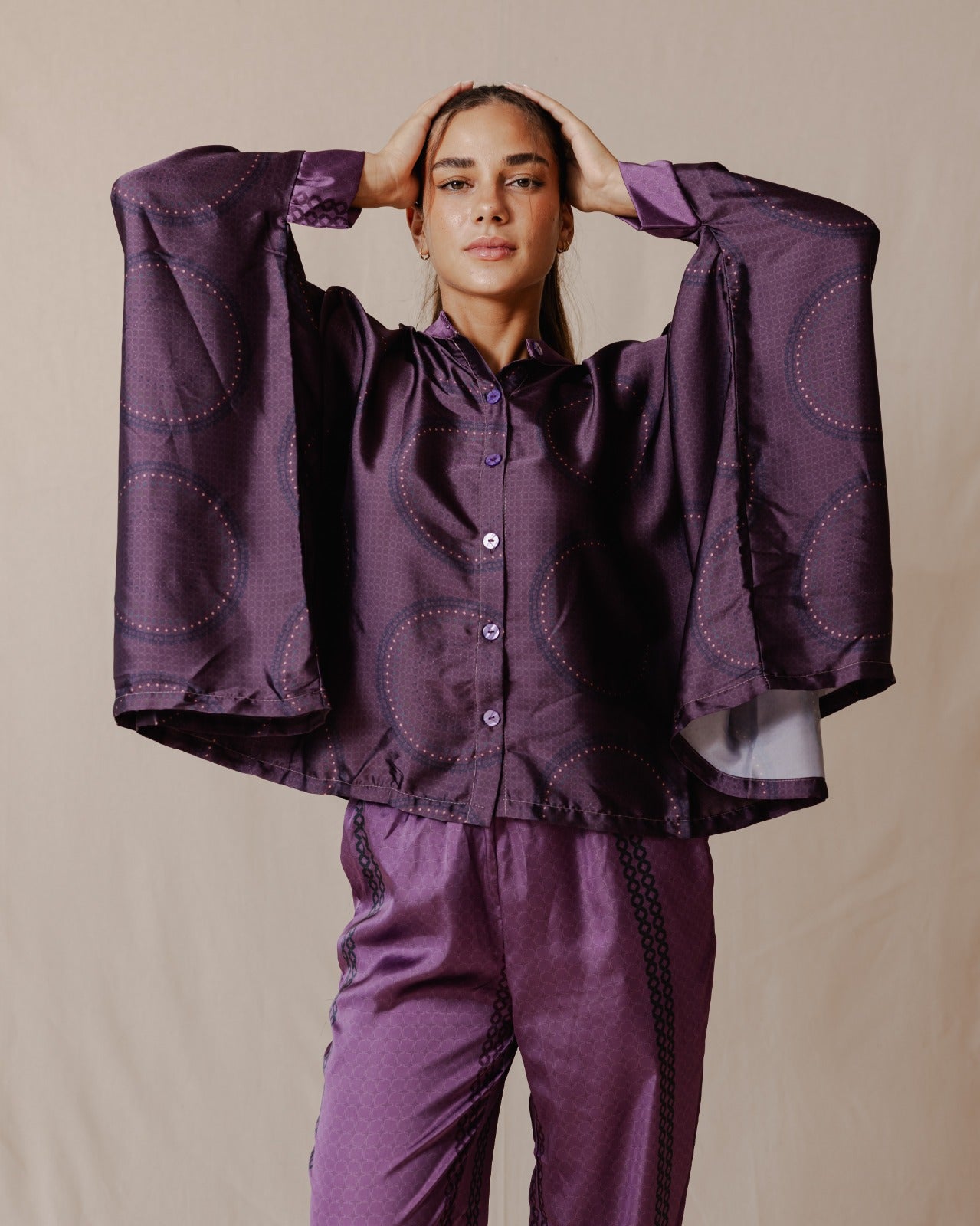 Líneas geométricas Cape Set Purple