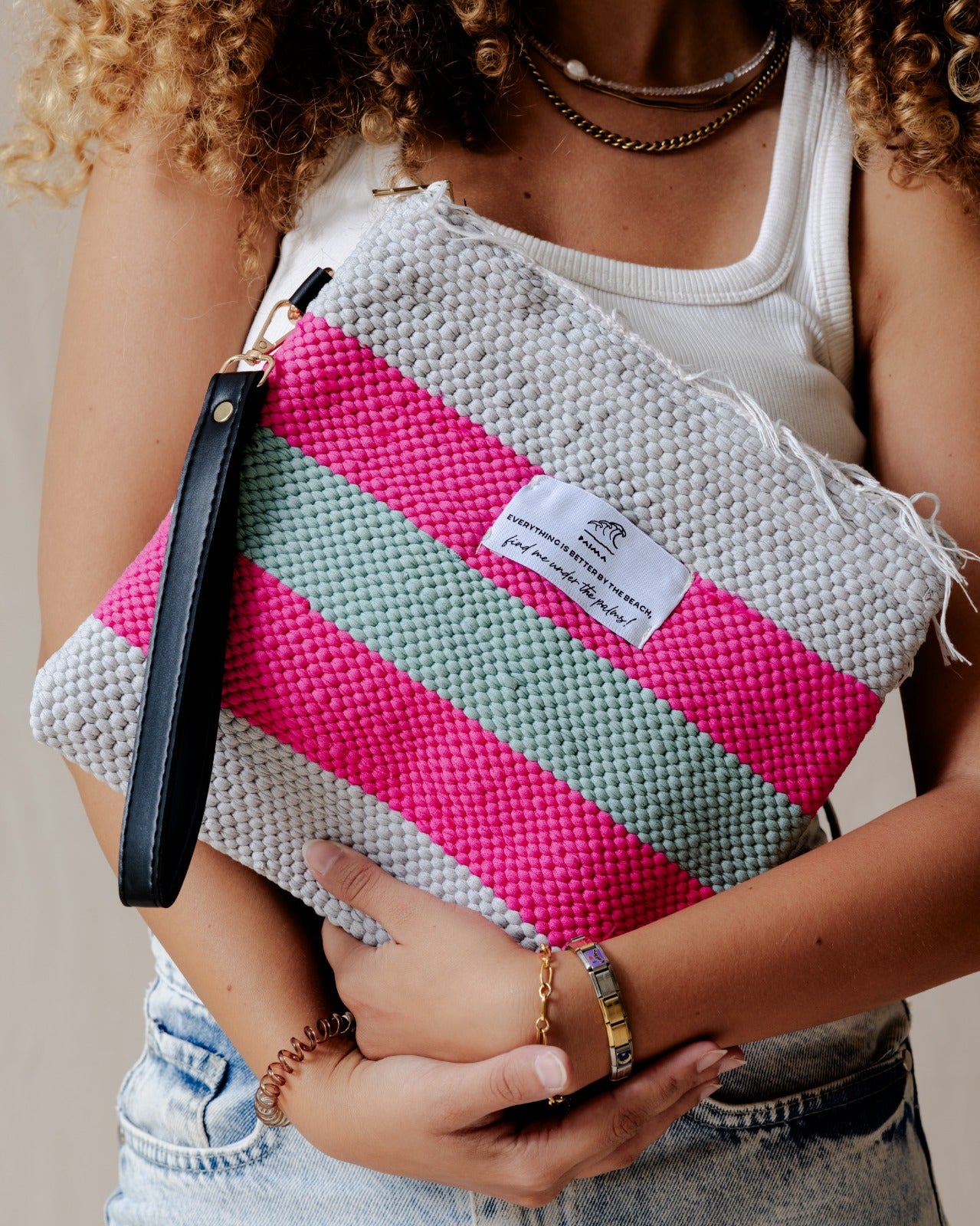 Bolsa Kilim Rosa X Menta