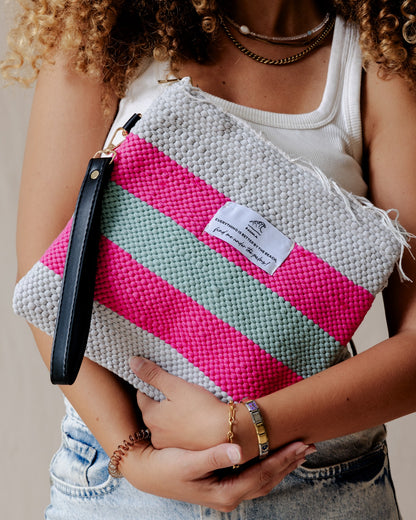 Bolsa Kilim Rosa X Menta