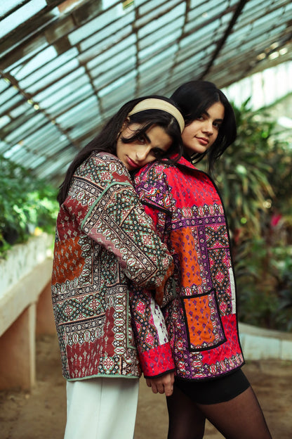 Veste Oversize Patchwork Violet