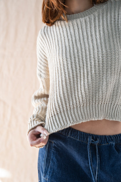 Kurzer Strickpullover In Beige