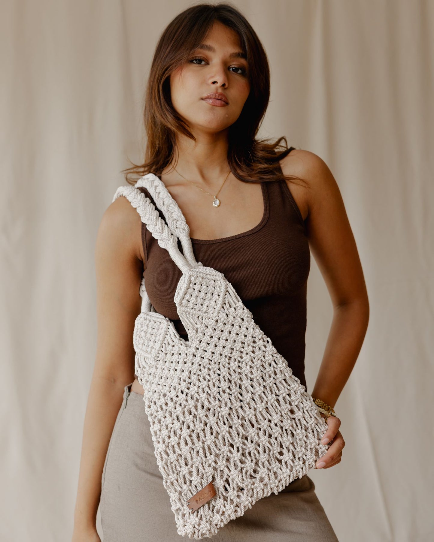 El bolso de crochet para todos los días en beige