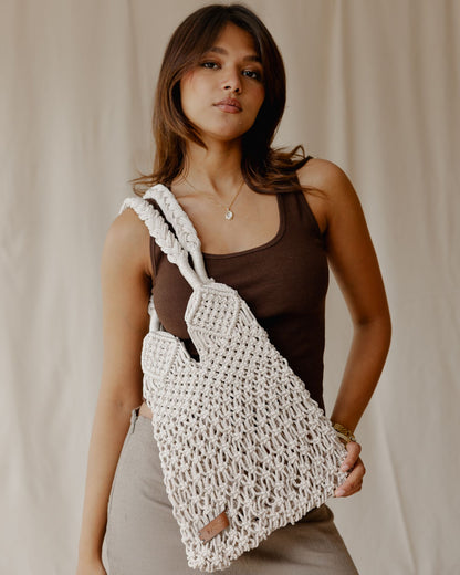 El bolso de crochet para todos los días en beige
