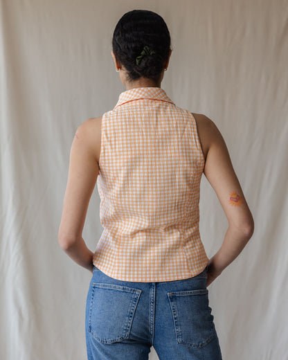 Camisa Kyoto Cuadros Naranja