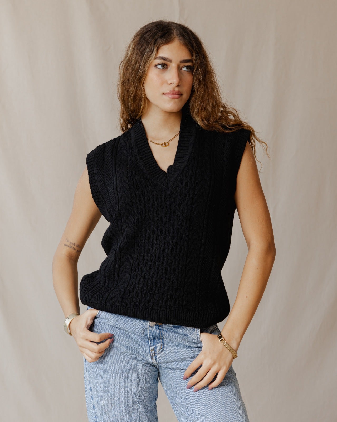 Gilet nero tricot