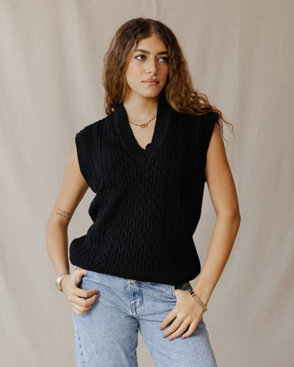 Gilet nero tricot