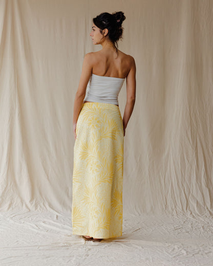 Antique Bloom Skirt In Butter Yellow