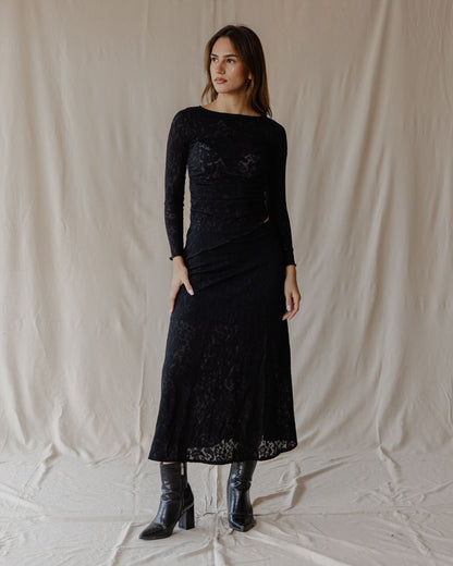 Top de Encaje Moonlight Negro