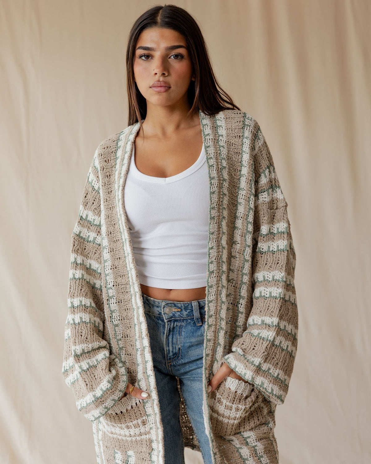 Oat Sand Pop Cardigan