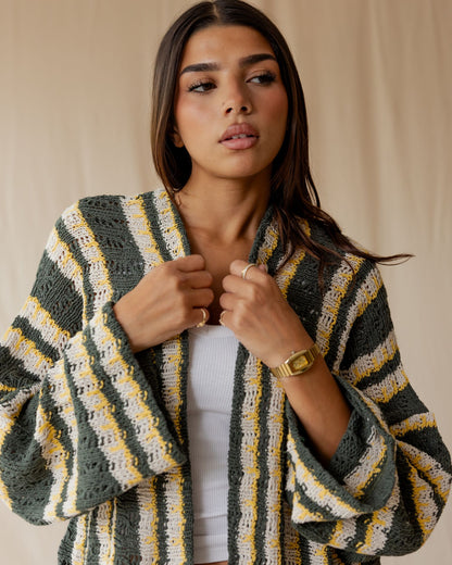 Olive Honey Pop Cardigan
