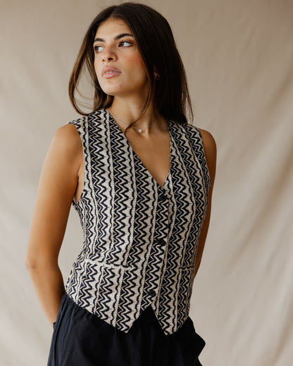 Boho Birds Vest Black