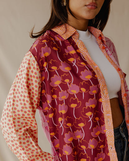 Retro-Mix-Shirt in warmen Tönen