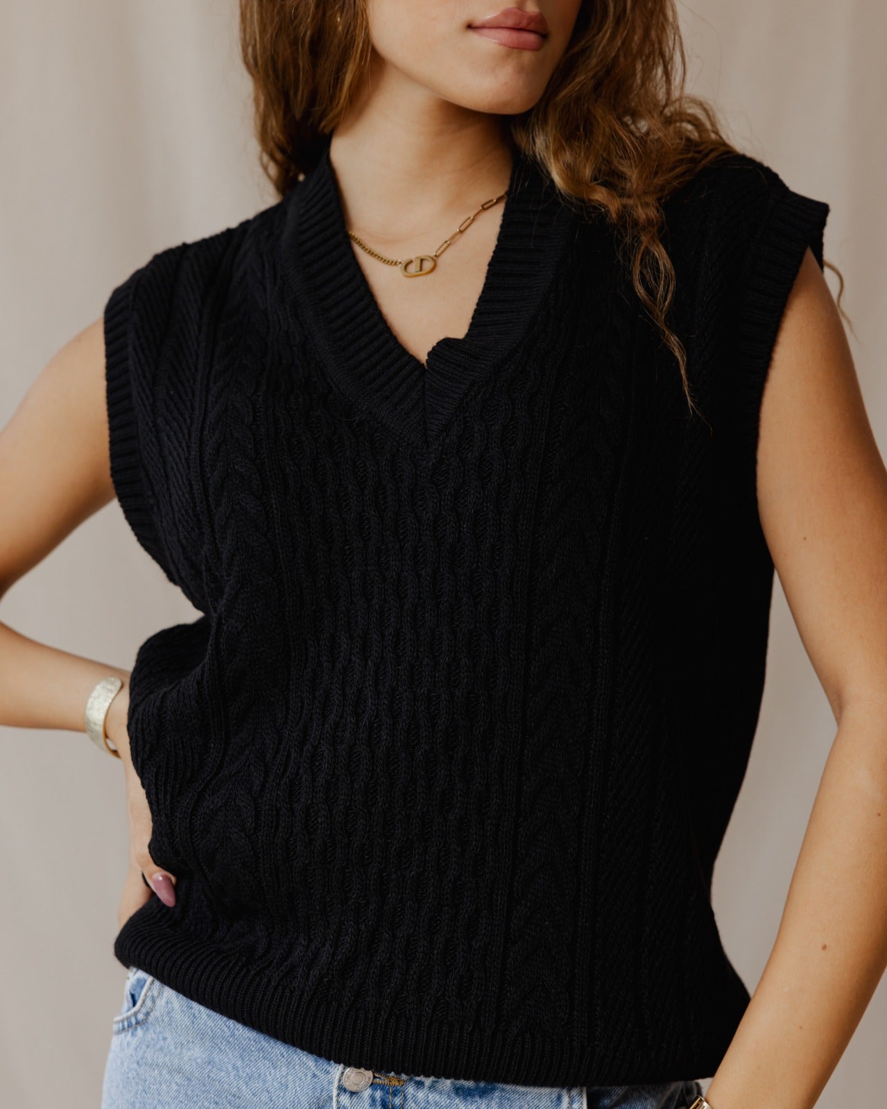 Gilet nero tricot