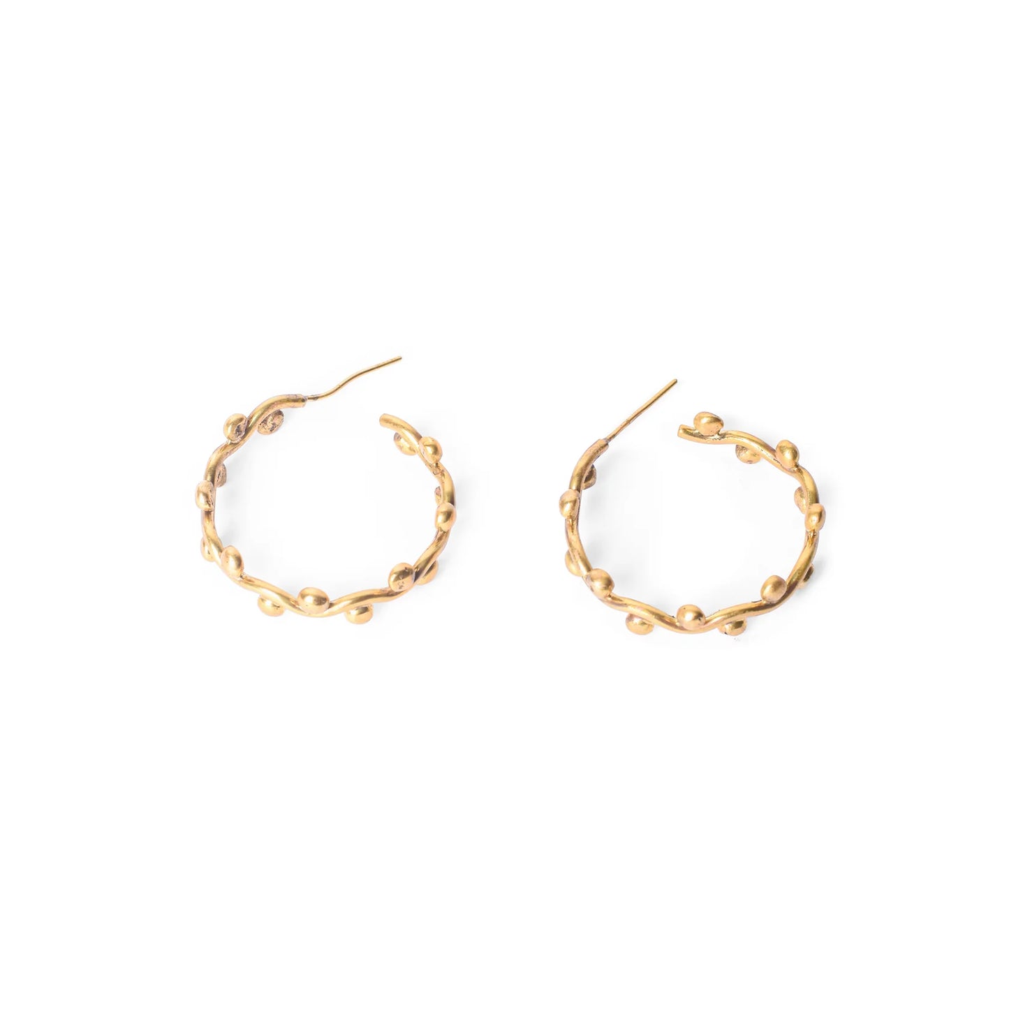 Granulated Brass Big Hoop