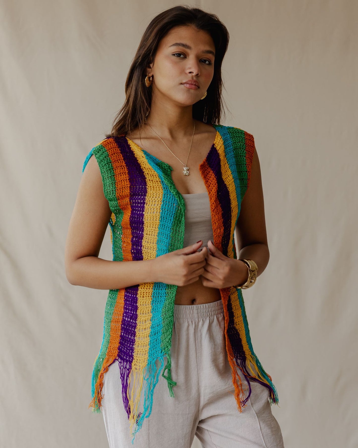 Colete de malha para festival