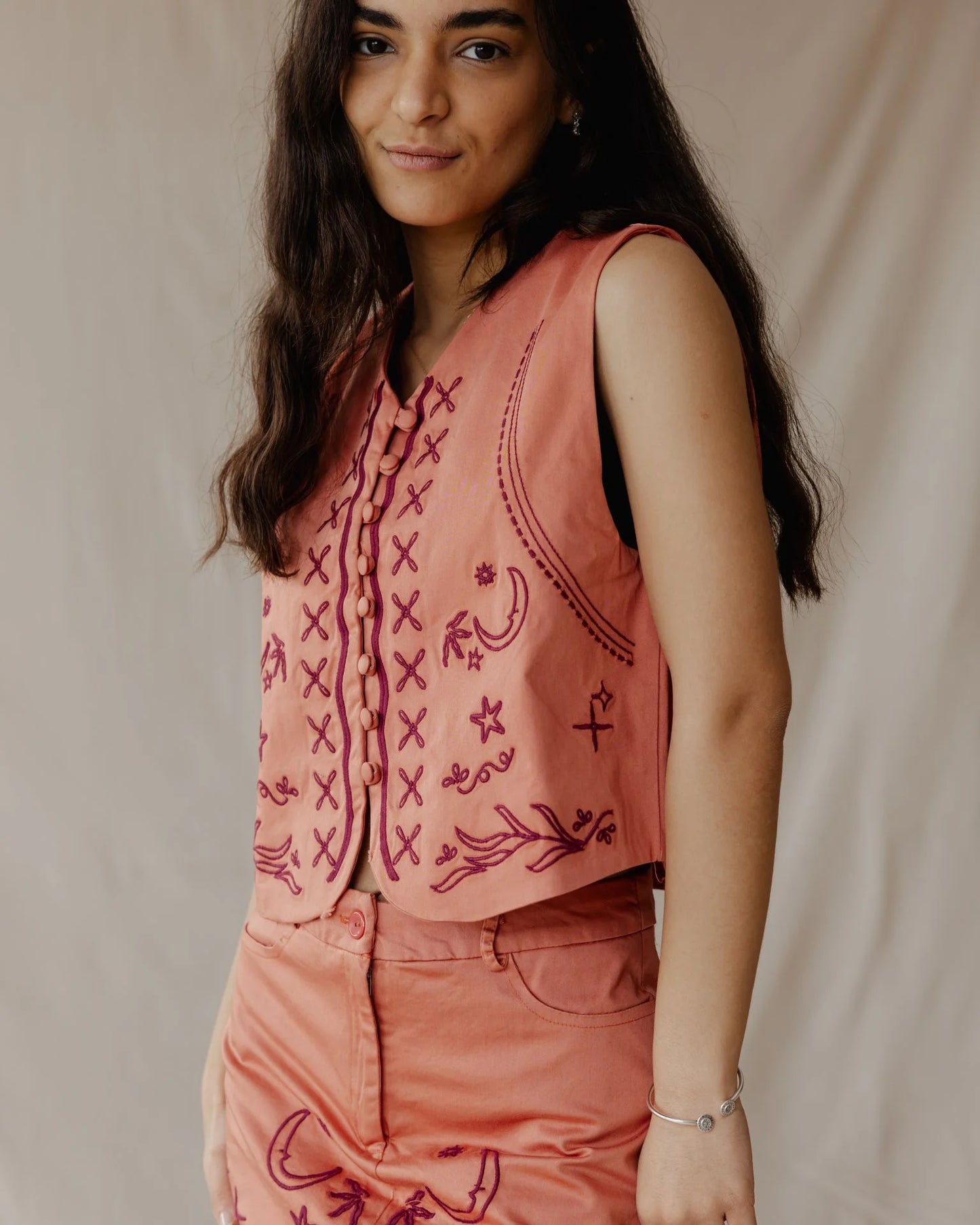 Village Vibes Vest Peach