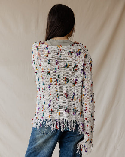 Cream Speckled Knit Cardigan