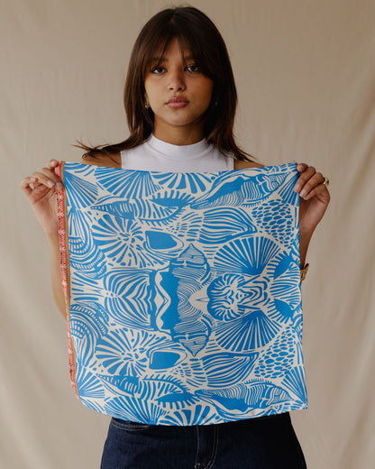 Ocean Treasures Scarf Blue X Off-White