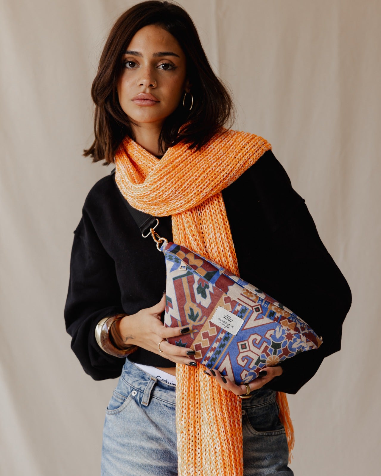 Bauchtasche mit Mosaik-Print