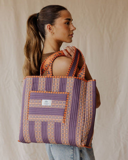 Bolsa Tote Acolchada Tangerine Garden