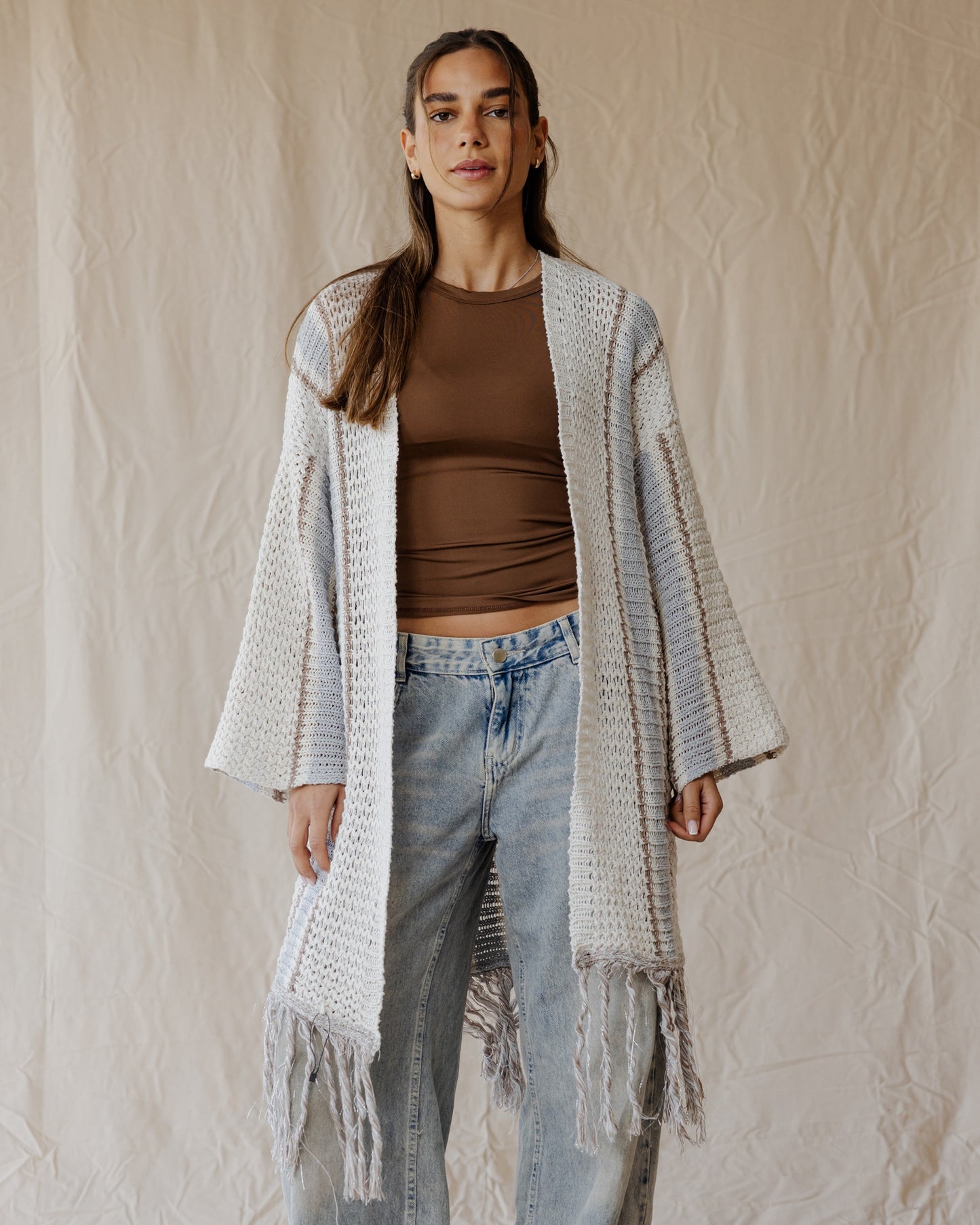 Cardigan Frost Fringe