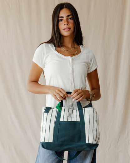 White Striped Cross Bag