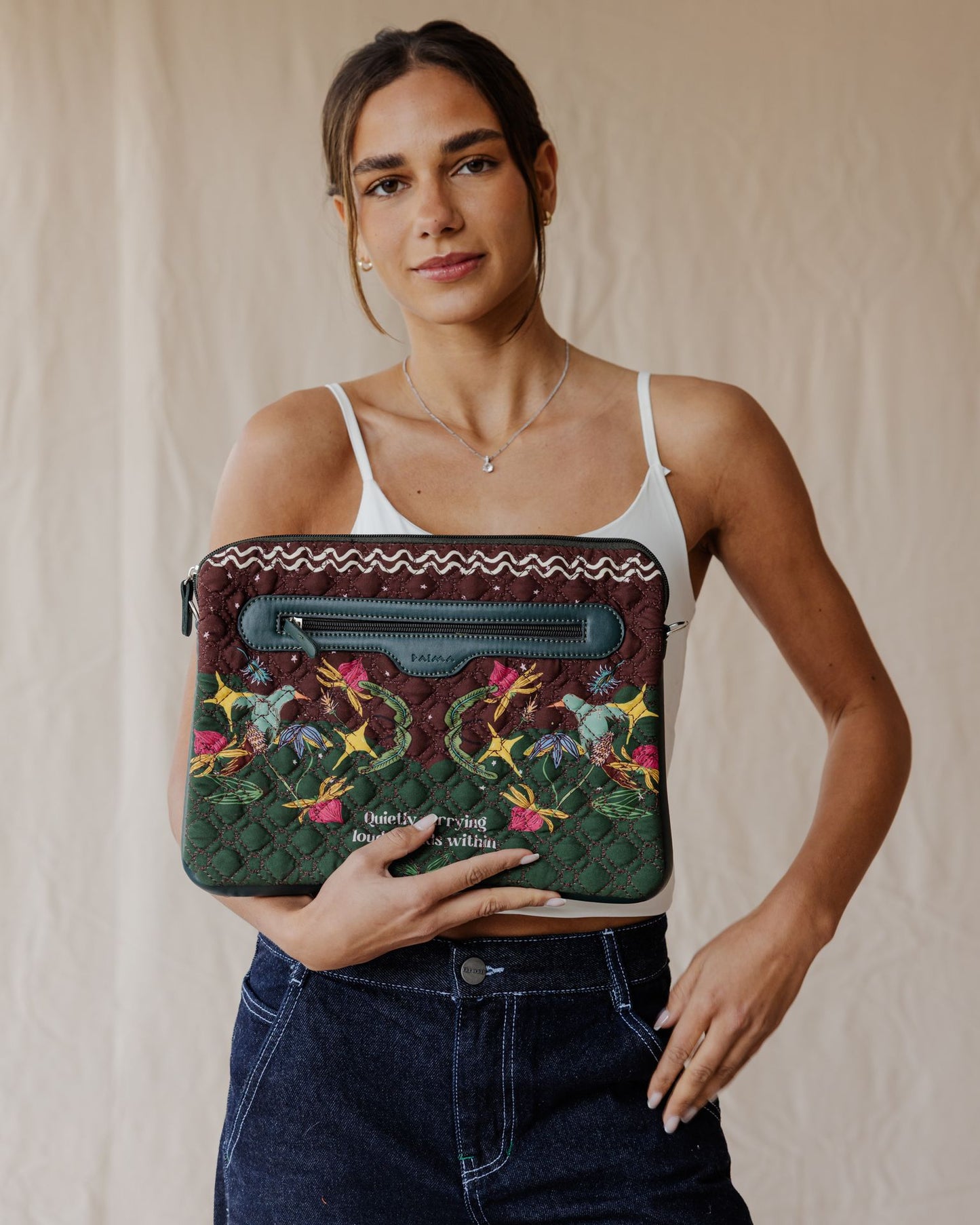 Loud Worlds In Dark Quilted Sleeve