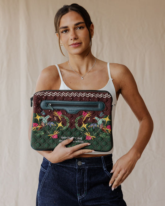 Loud Worlds In Dark Quilted Sleeve