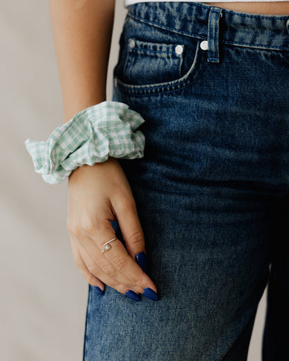 Pastel Picnic Green Scrunchie