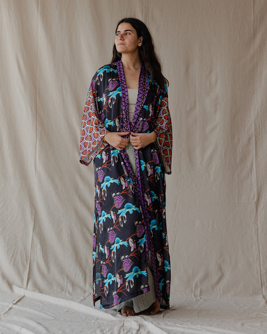 Cocoon Embrace Satin Kimono