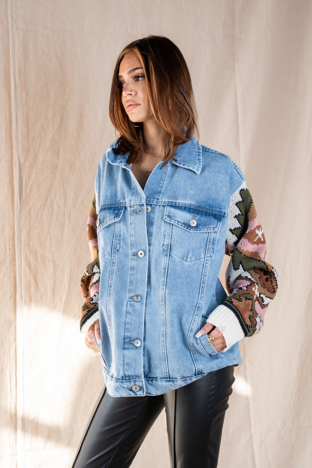 Giacca di jeans blu Kolaje