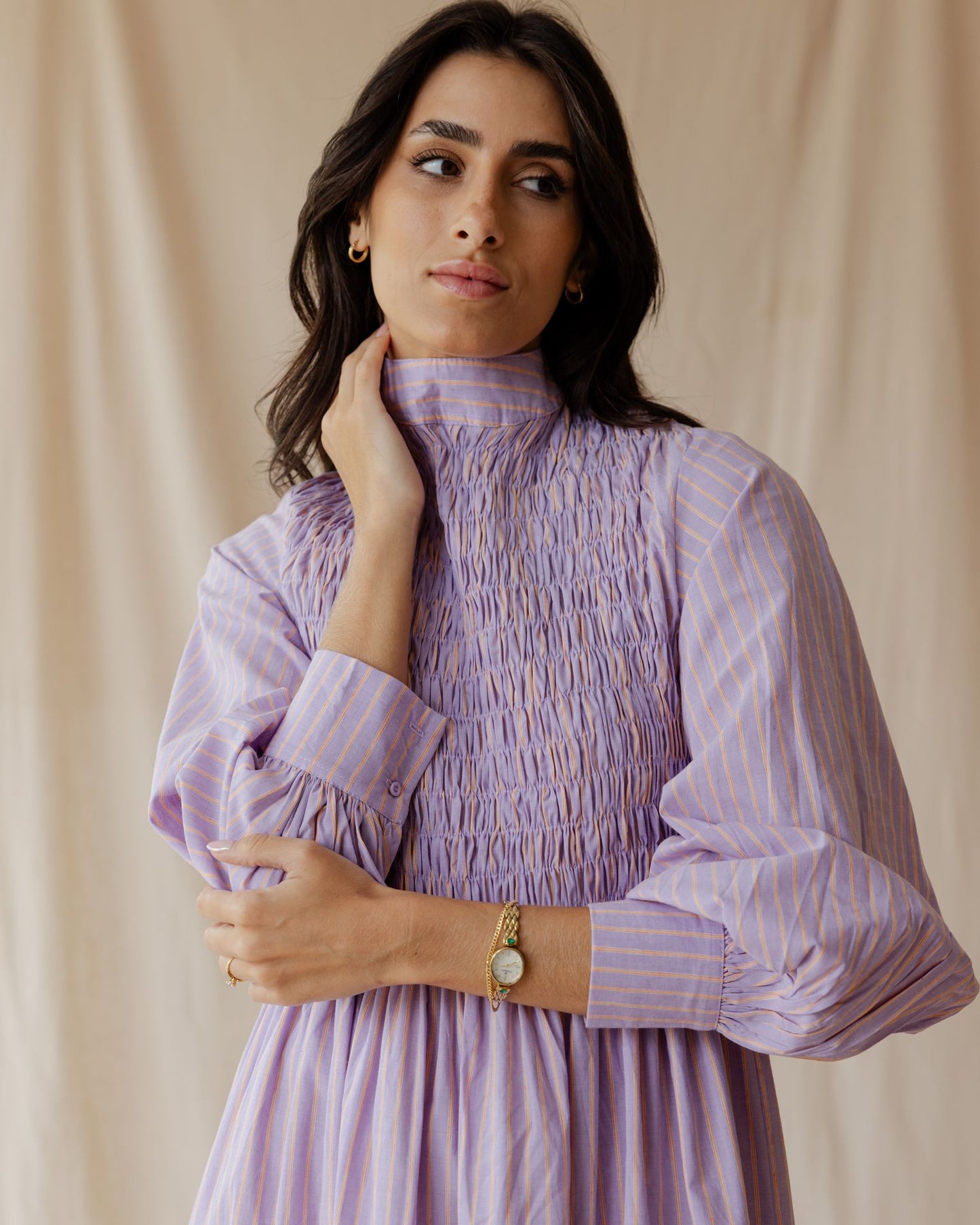 Ganni Purple Stripe Dress
