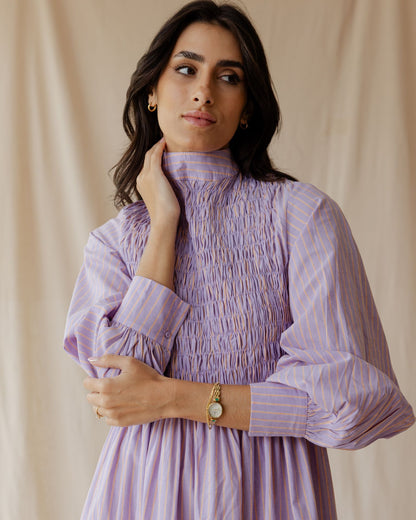 Ganni Purple Stripe Dress