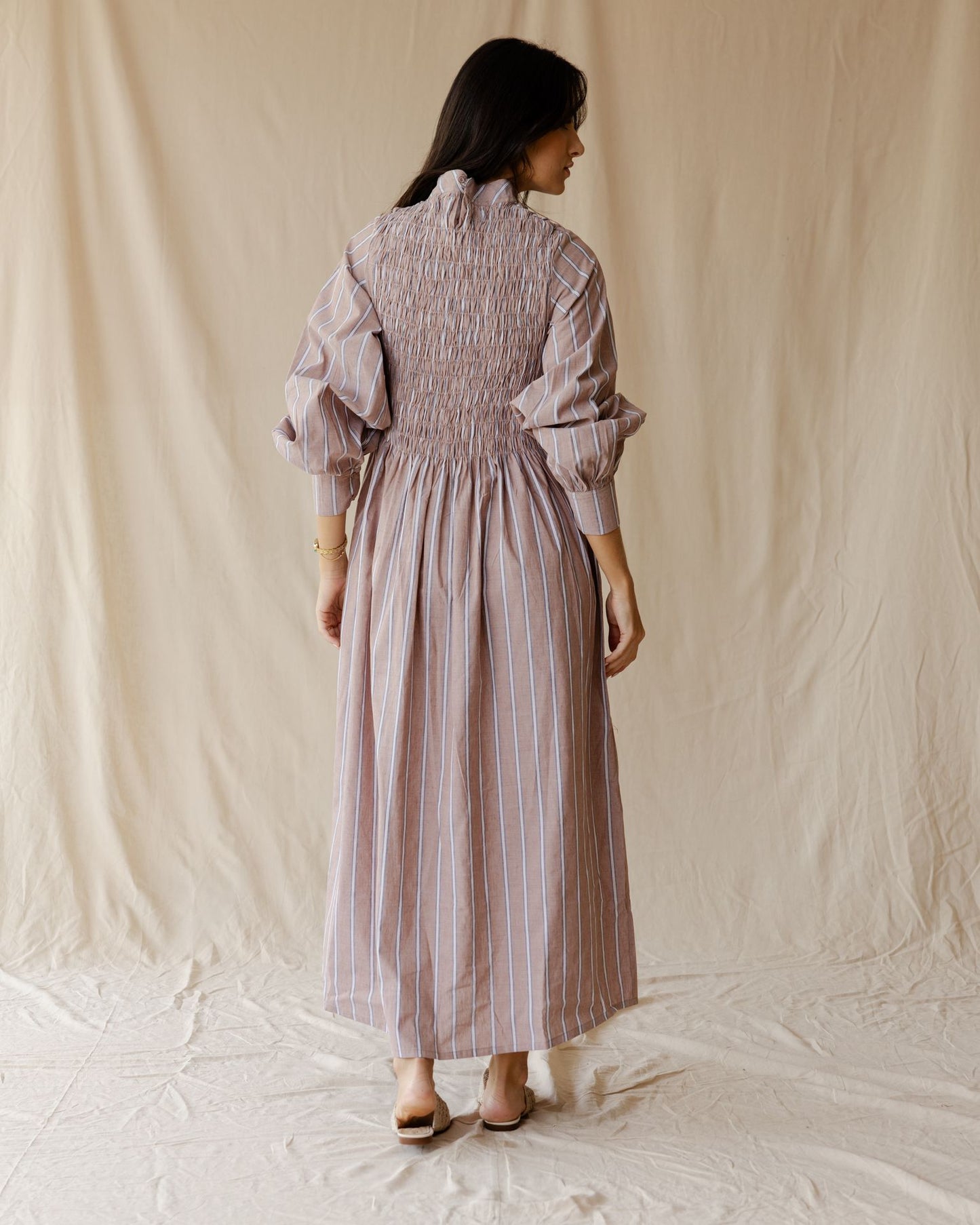 Ganni Brown Stripe Dress